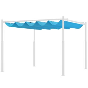 10' x 10' Retractable Pergola Canopy with Magnetic Fixture, UPF30+ Outdoor Pergola, Blue