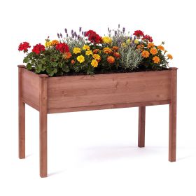 48x24x30in Elevated Raised Garden Bed with Legs, Wooden Planter Box for Outdoor Vegetable Herb Flower Fruit Growing (Option: 482430inOLFC0002)