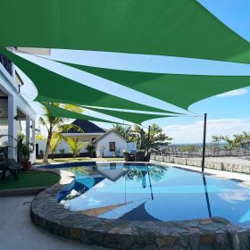 Artpuch Custom Size Dark Green Sun Shade Sail Triangle Canopy 185 GSM Durable Fabric UV Block Awning for Outdoor Patio Garden Backyard (Customize (Color: Dark Green, size: 08X11X11)